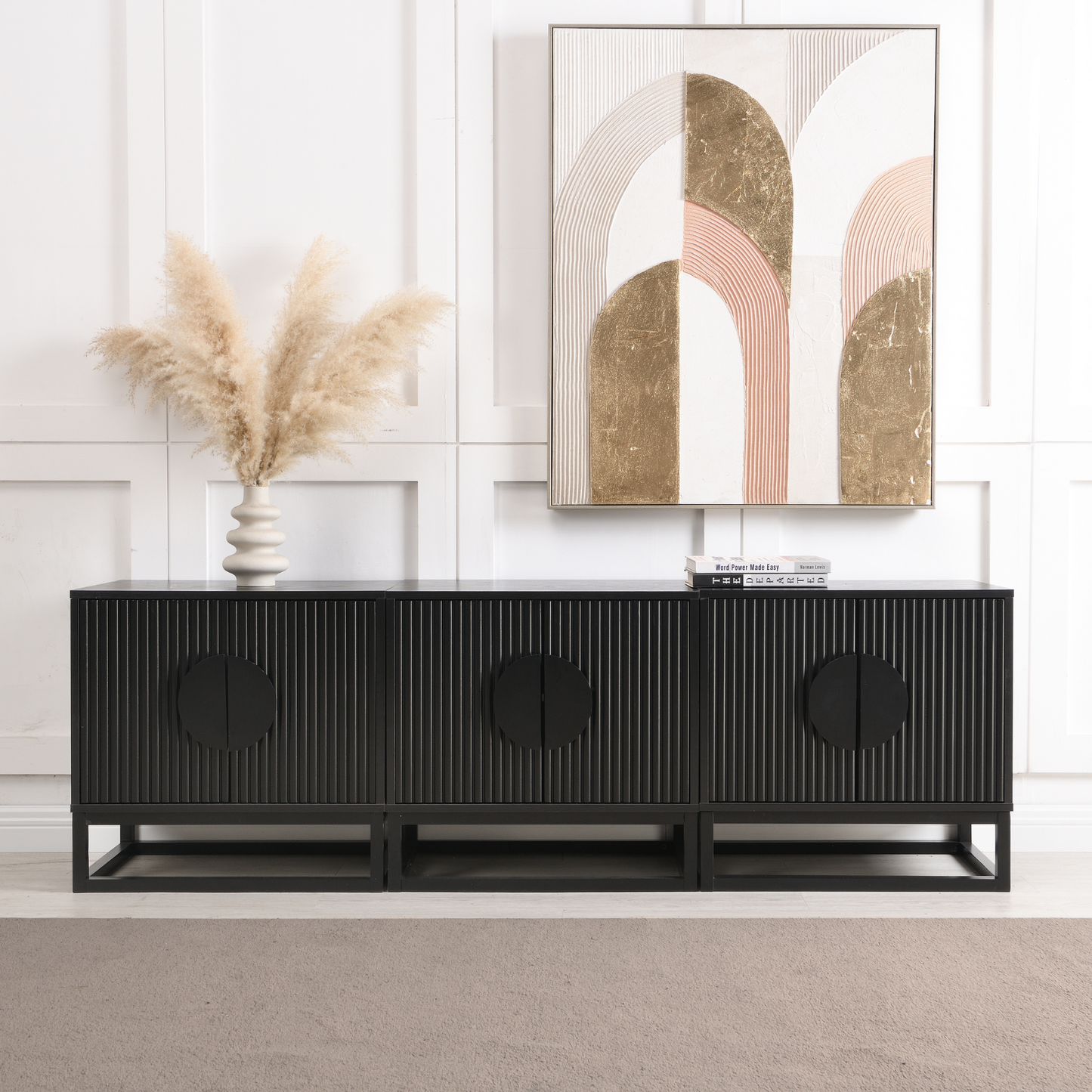 Buró 2 puertas para recámara de madera - negro