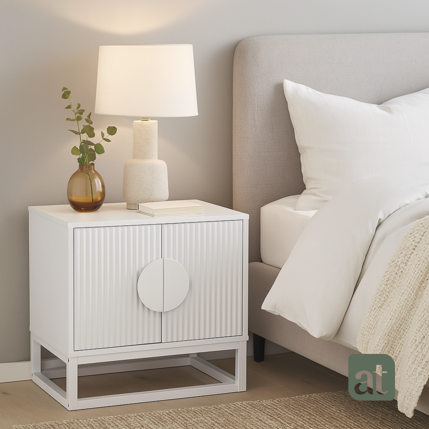 Buró 2 puertas para recámara de madera - blanco
