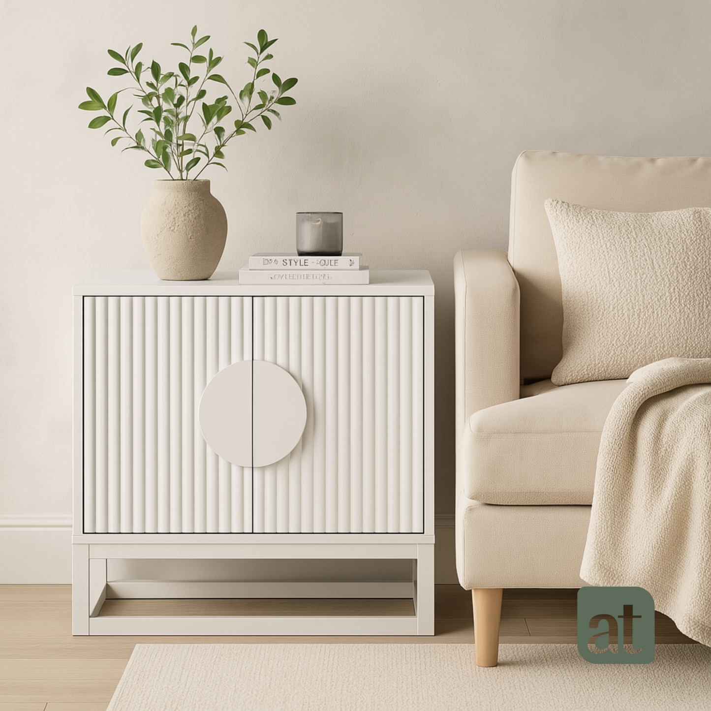 Buró 2 puertas para recámara de madera - blanco