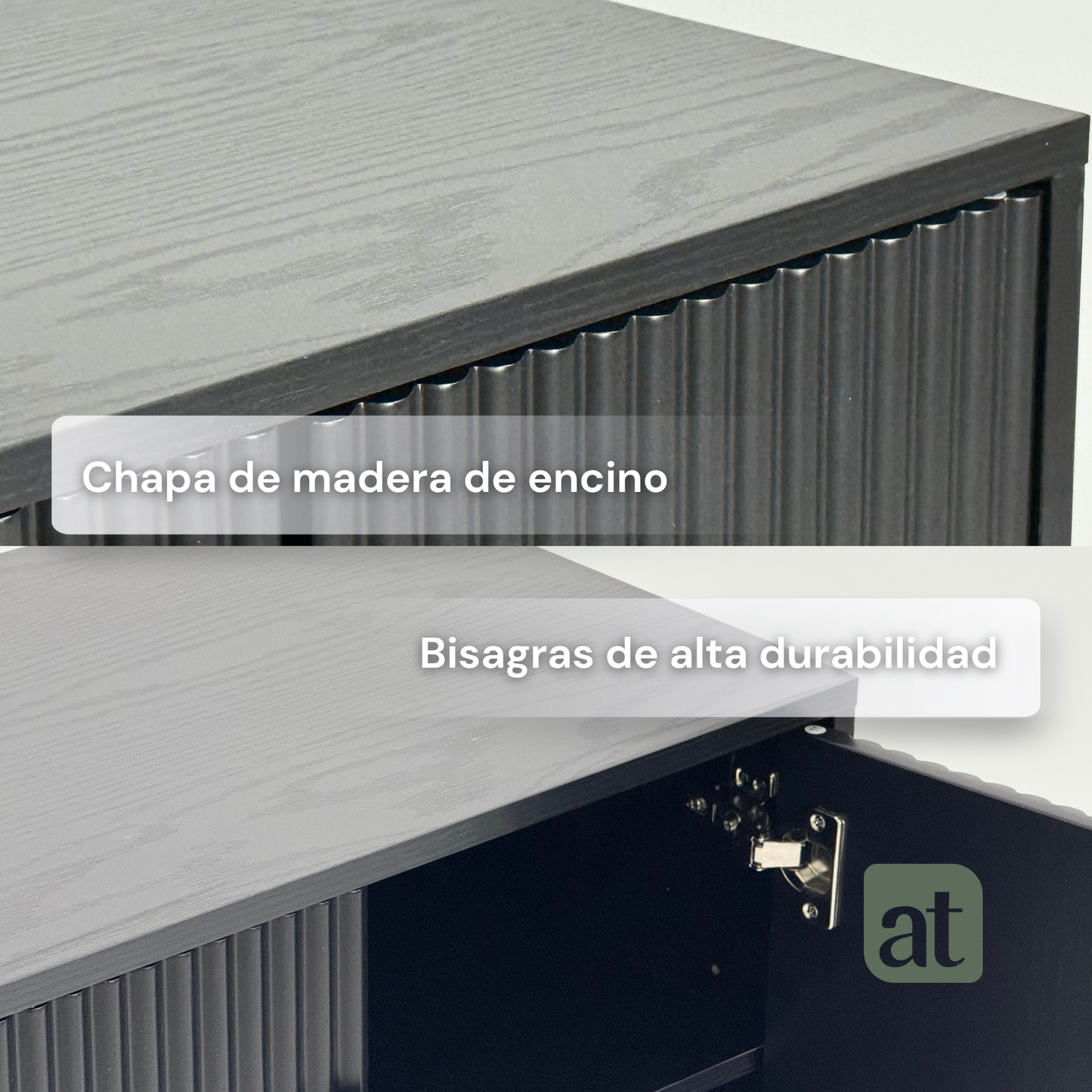 Buró 2 puertas para recámara de madera - negro
