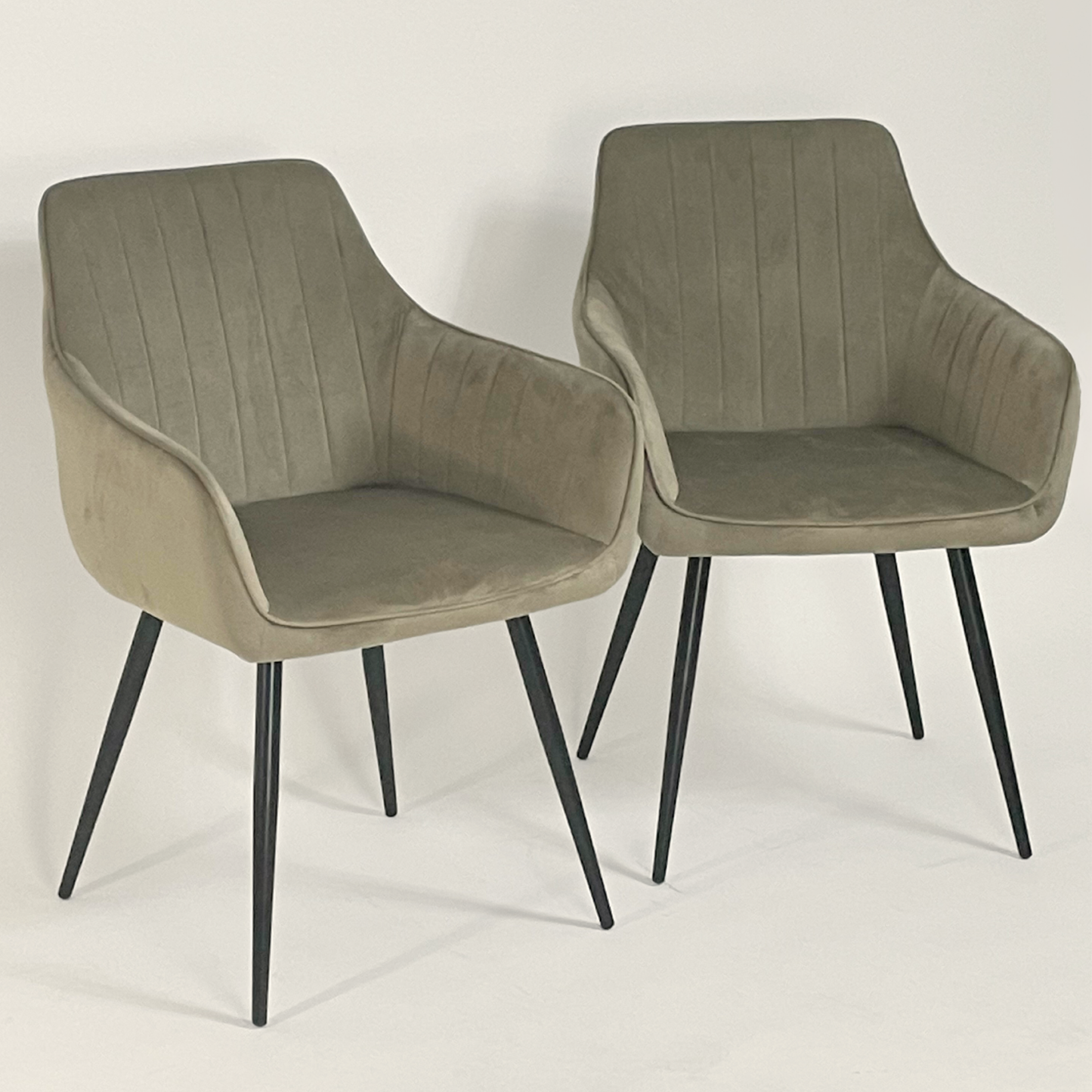 Set de 2 sillas con brazo color beige