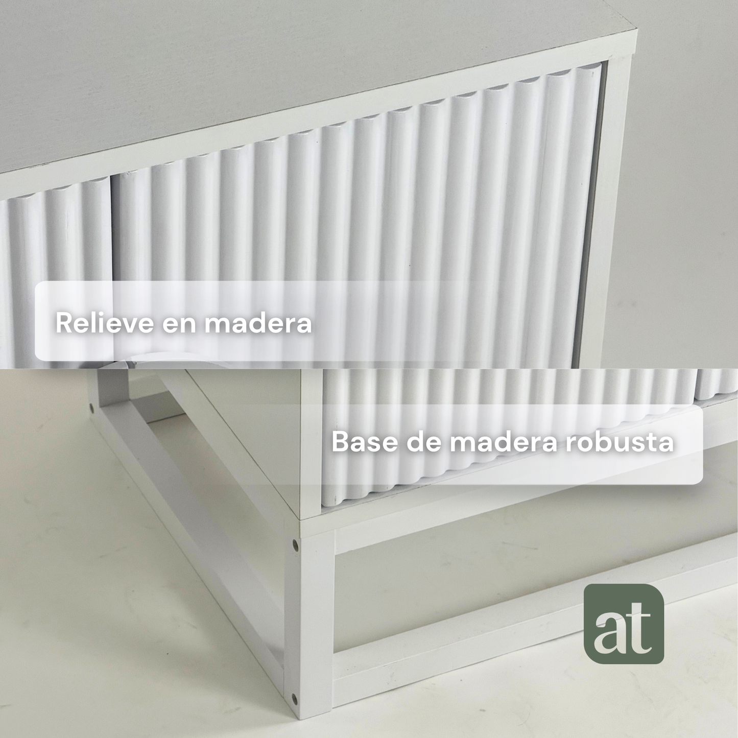 Buró 2 puertas para recámara de madera - blanco