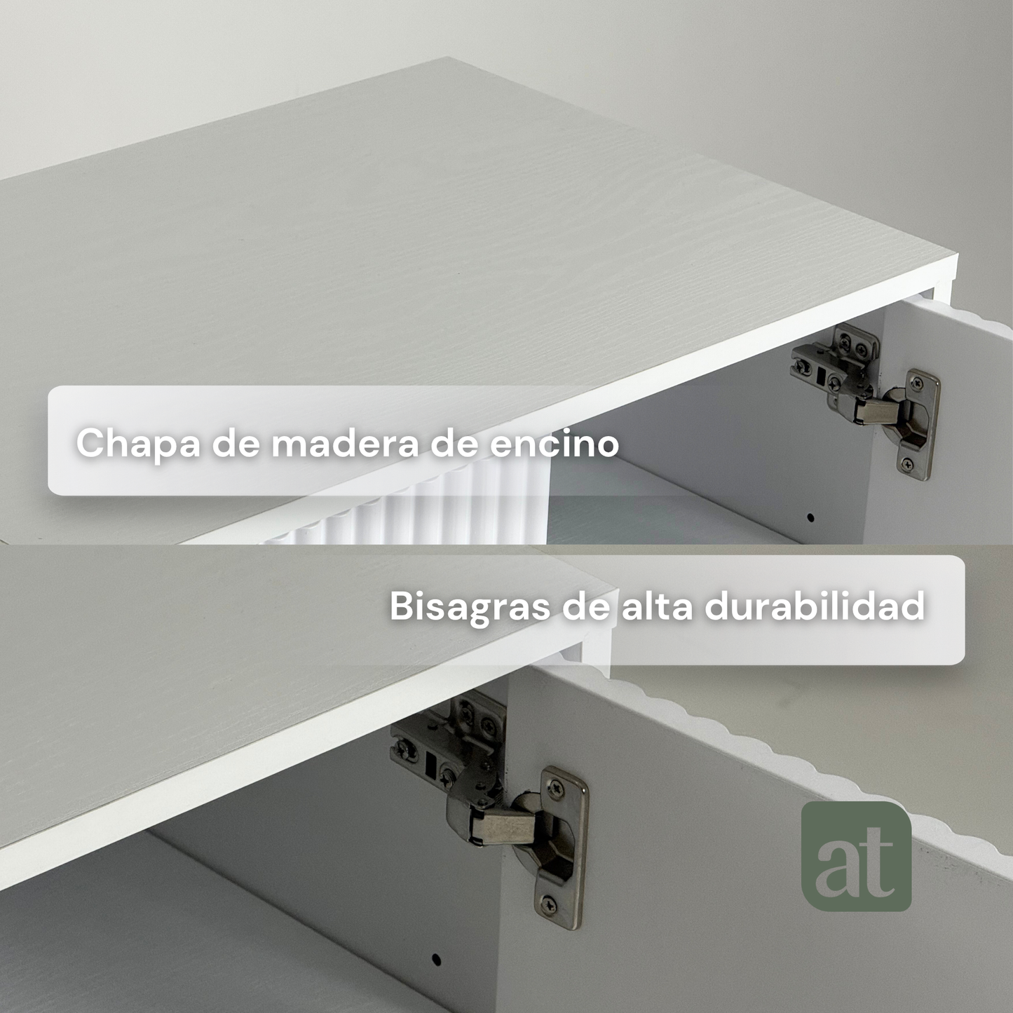 Buró 2 puertas para recámara de madera - blanco