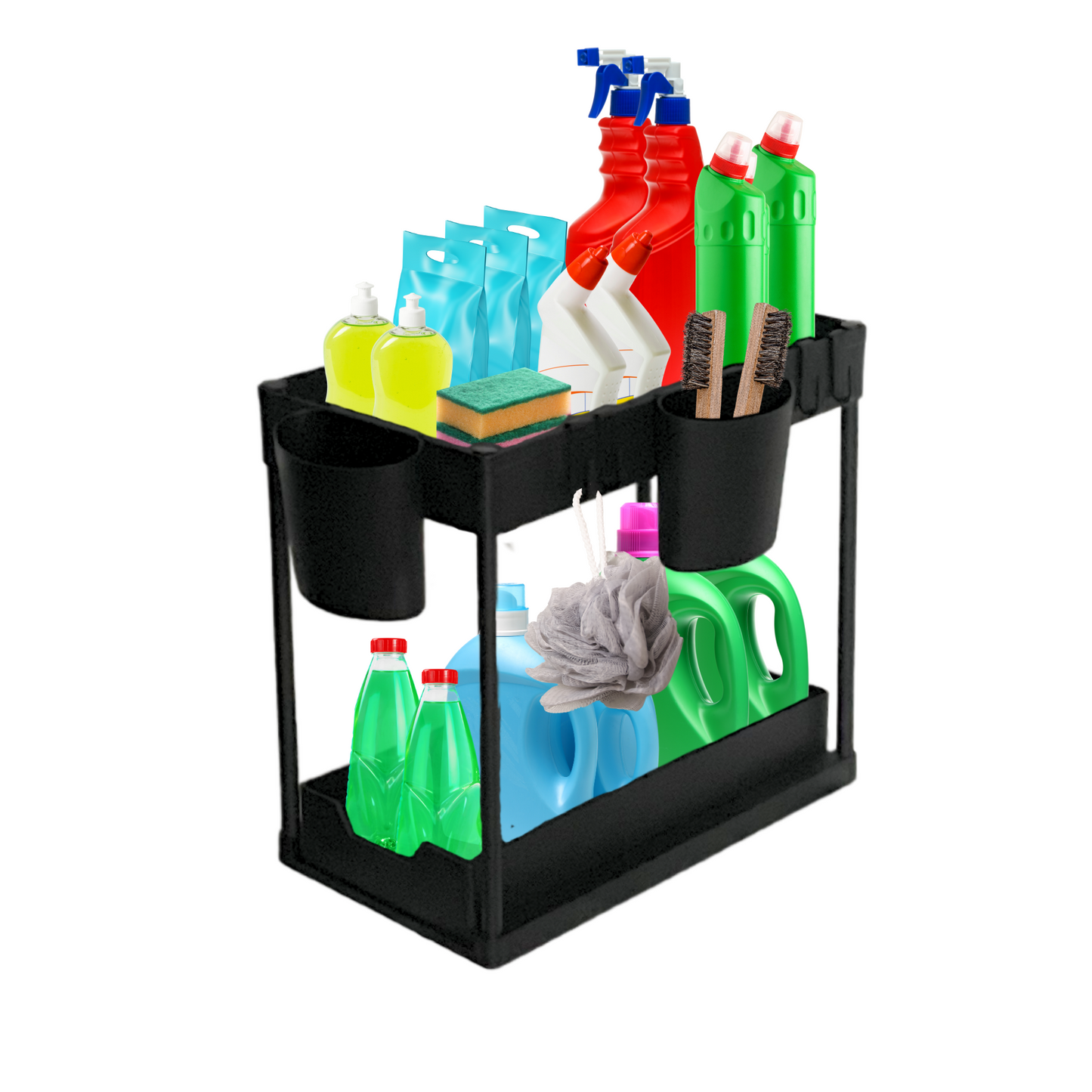 Organizador debajo del fregadero Estante plasticomultifuncional 2 niveles