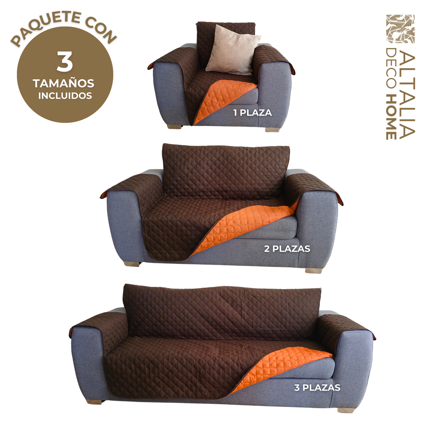Juego de Cubre sillones Cubre Salas 3 Piezas Cubre Sofa