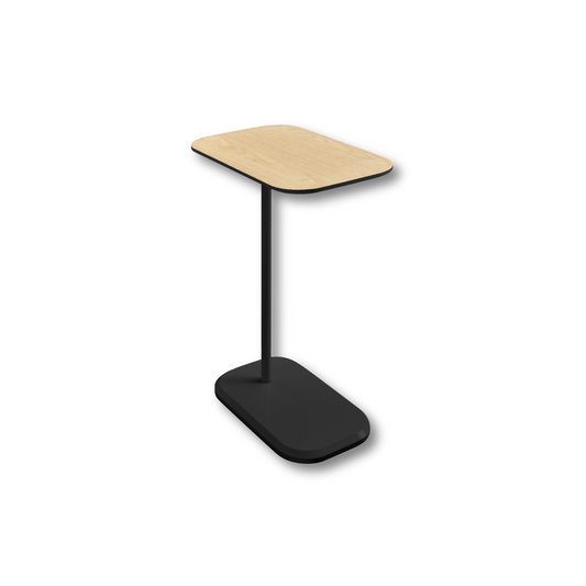 Mesa Auxiliar Minimalista para Sala  Cama sofá - Mesa Lateral  negro-natural