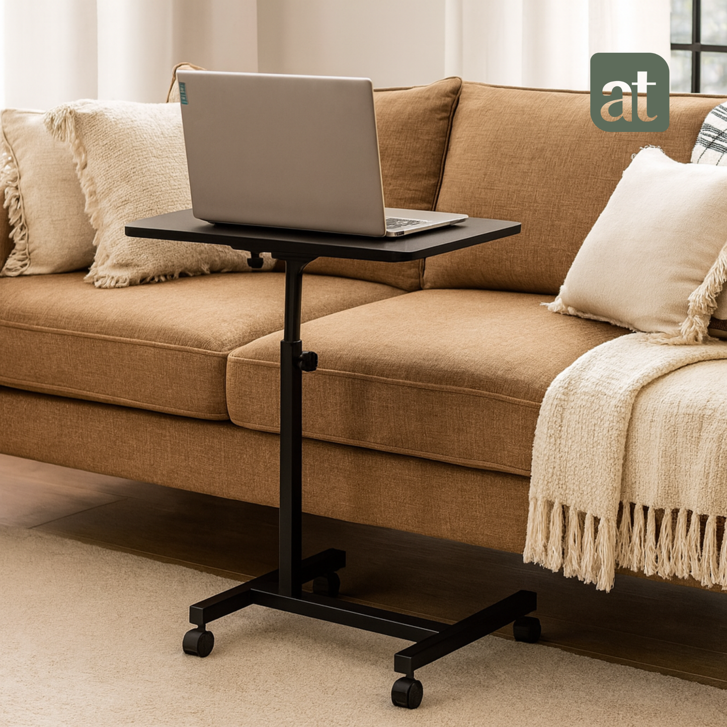 Mesa Auxiliar Ajustable con Ruedas