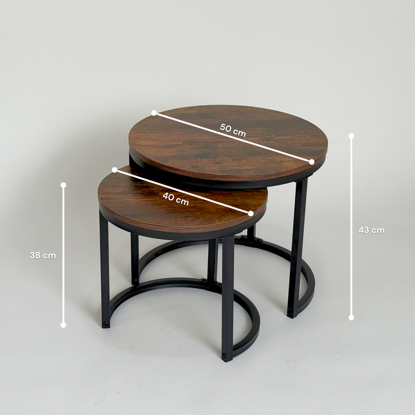 Set de 2 mesas auxiliares mesa de centro