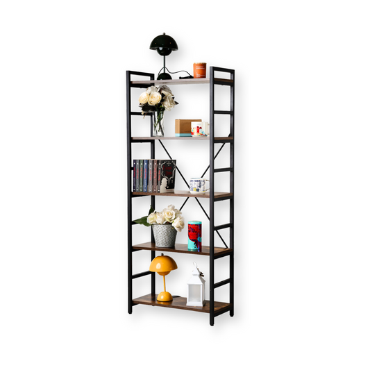 Estantería organizador de libros y decoración 5 niveles Café Oscuro