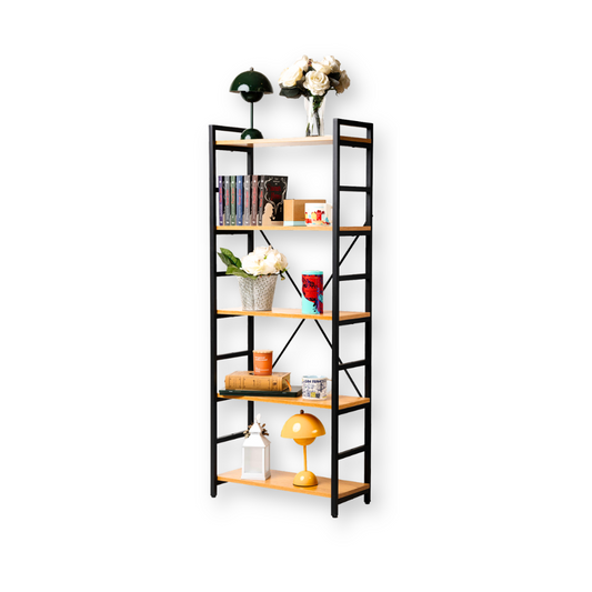 Estantería organizador de libros y decoración 5 niveles Café Claro