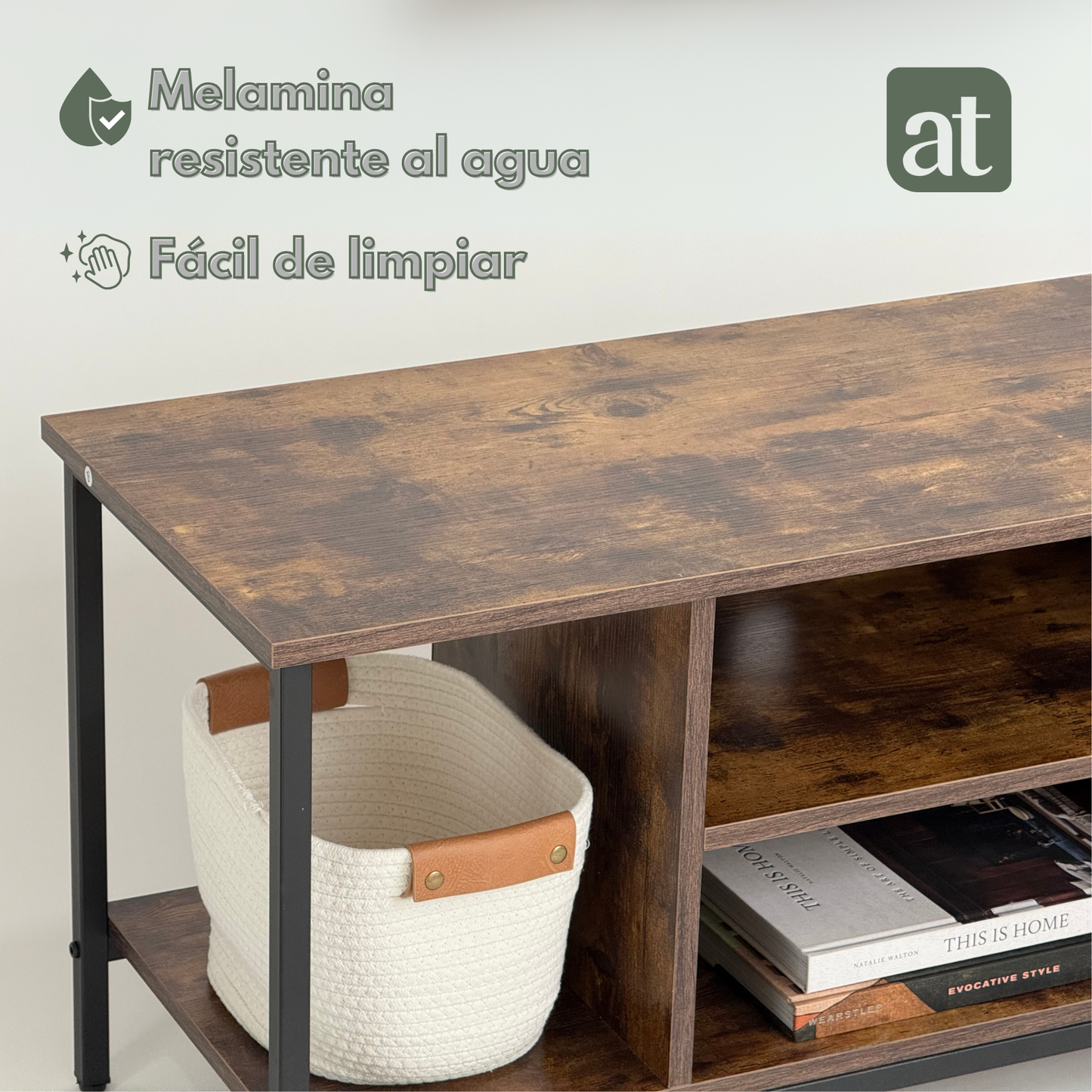 Muebles para tv mesa madera y acero