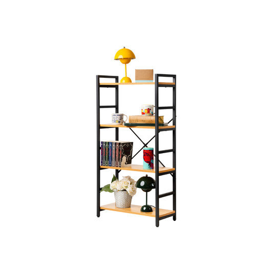 Estantería organizador de libros y decoración con 4 niveles Café Claro