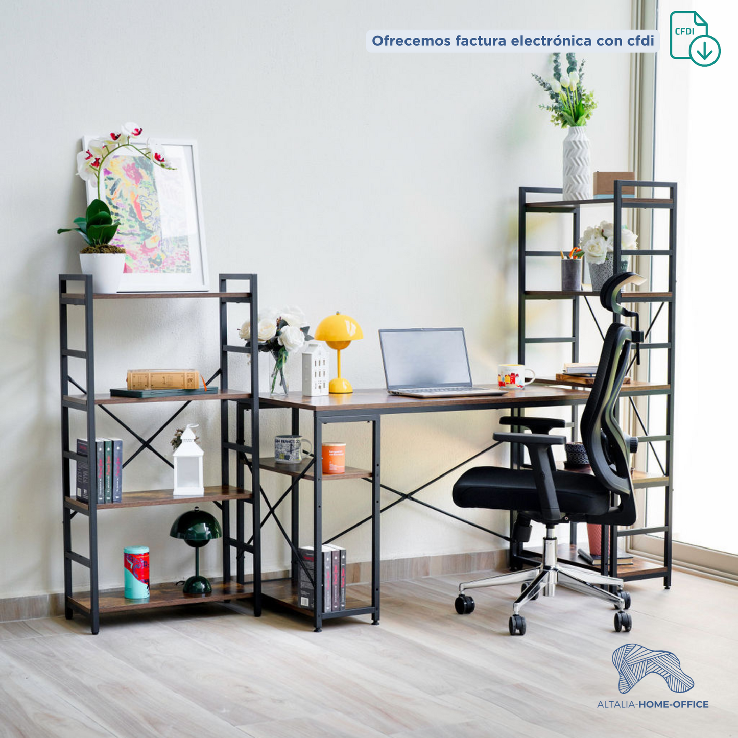 Estantería organizador de libros y decoración 5 niveles Café Oscuro