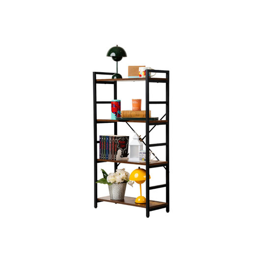 Estantería organizador de libros y decoración con 4 niveles Café Oscuro