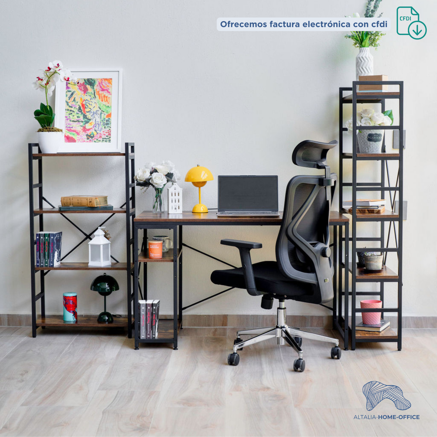 Estantería organizador de libros y decoración 5 niveles Café Oscuro