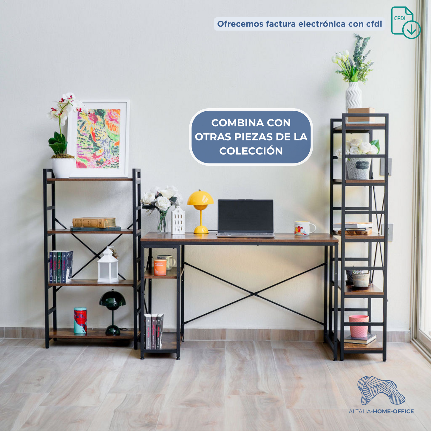 Estantería organizador de libros y decoración 5 niveles Café Oscuro