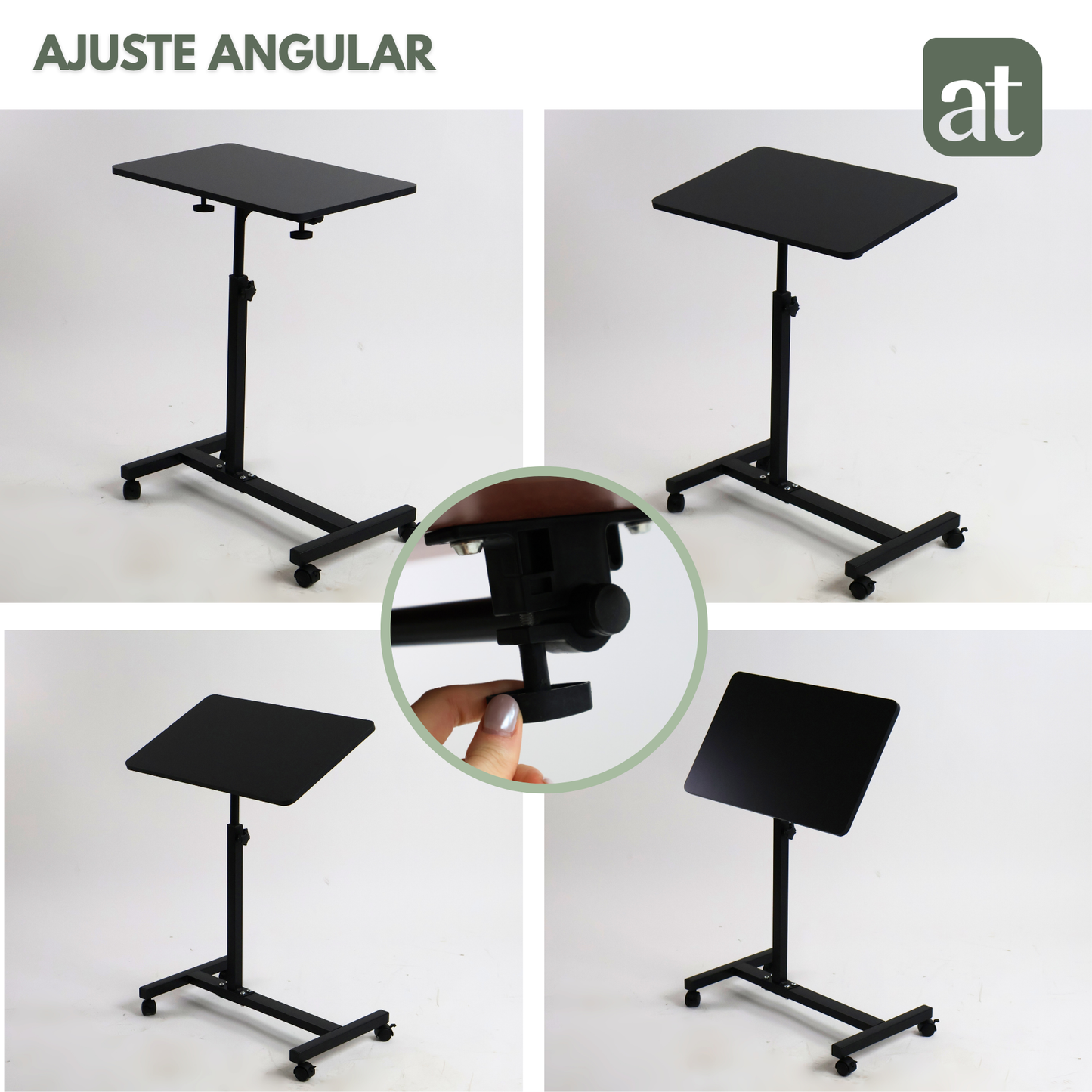 Mesa Auxiliar Ajustable con Ruedas