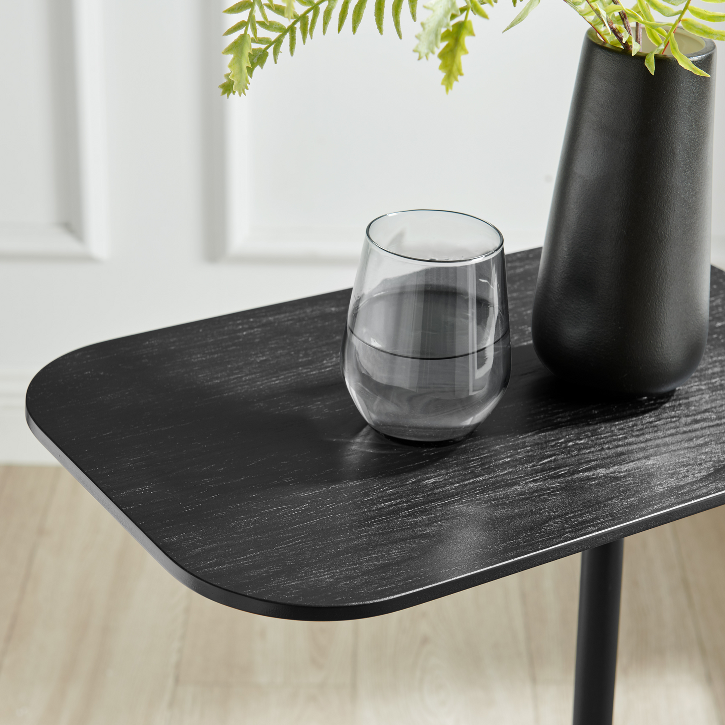 Mesa Auxiliar Minimalista para Sala Cama sofá - Mesa Lateral negro-negro