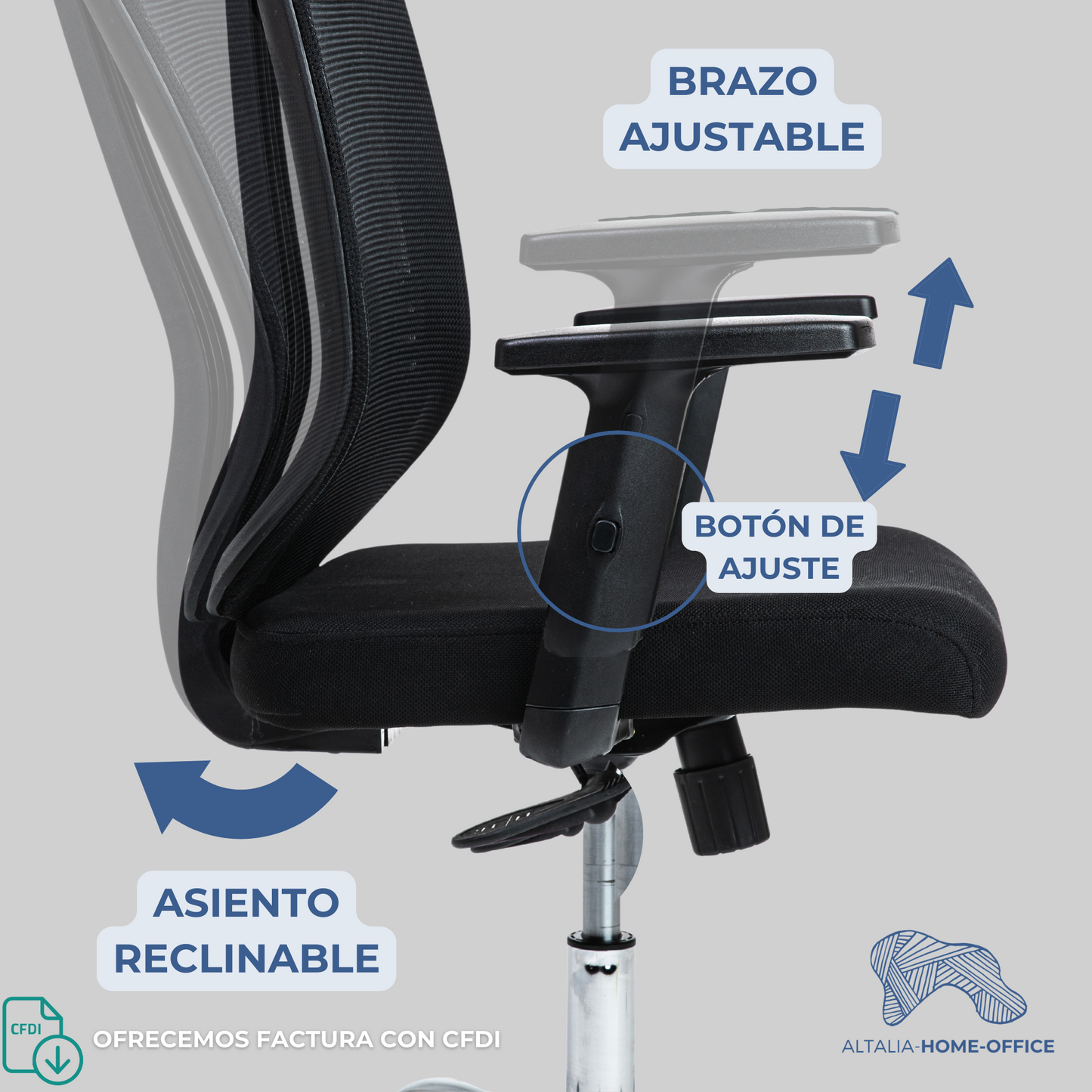 Silla Escritorio Silla Oficina ejecutivareposabrazos Ajustable reclinable Malla (AHOSK1)