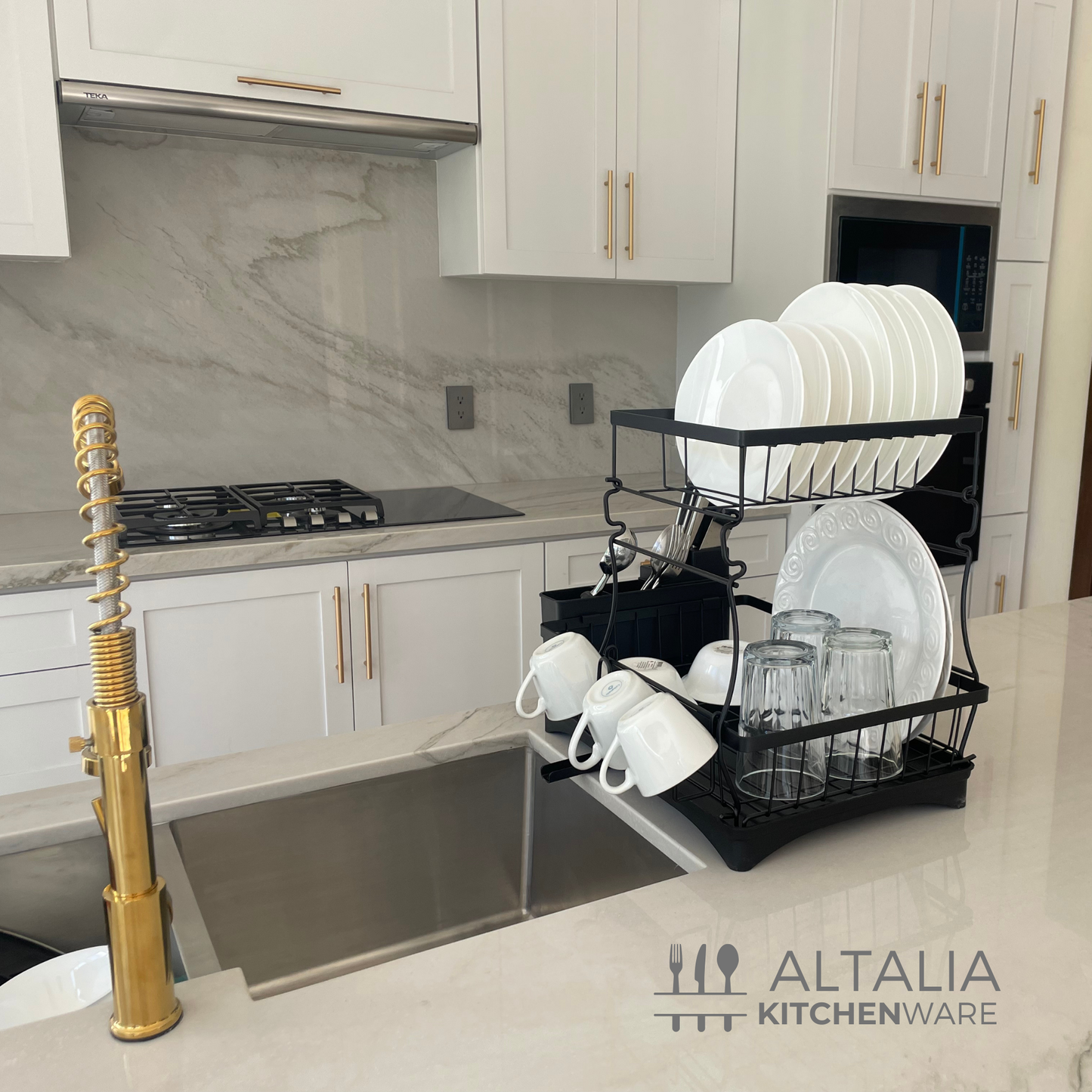 Escurridor de trastes Escurridor de Platos Dish Rack 2 Niveles