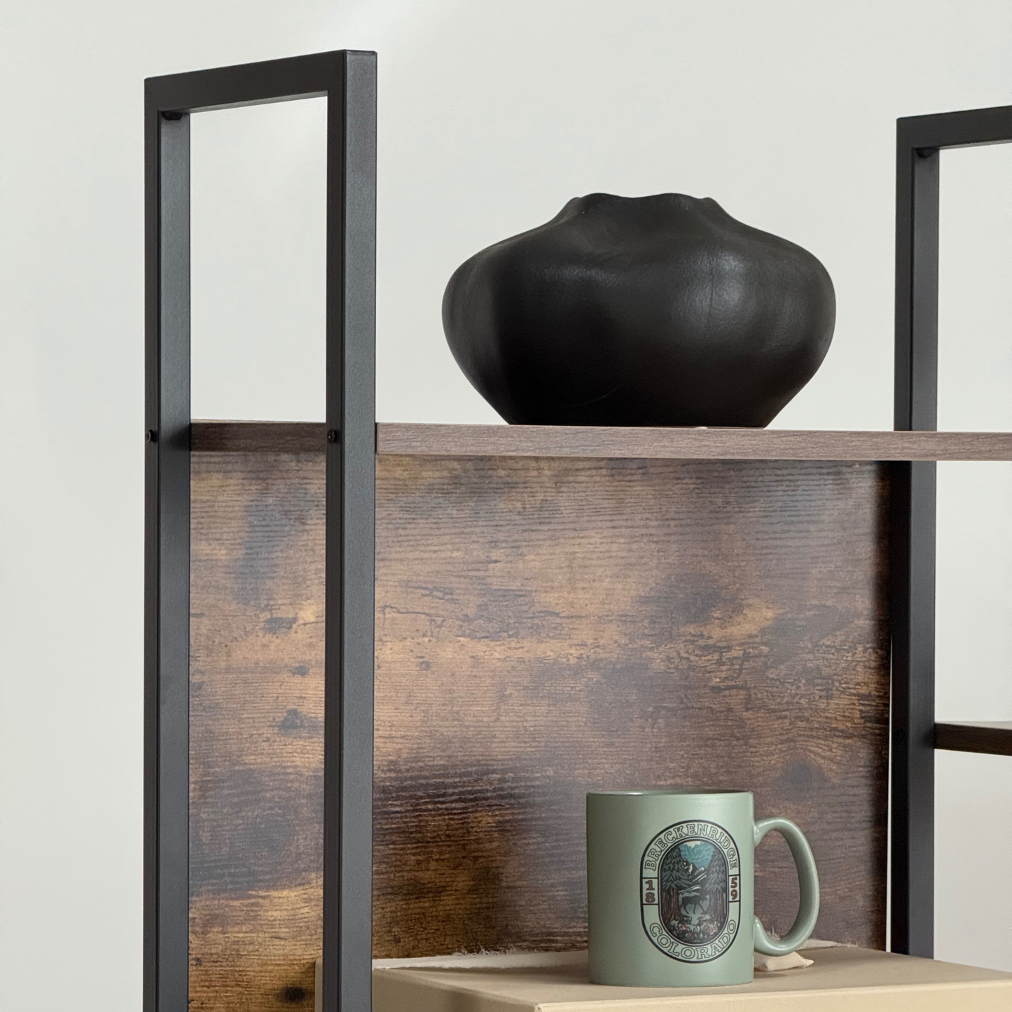 Librero grande con 3 secciones y 14 nichos de madera