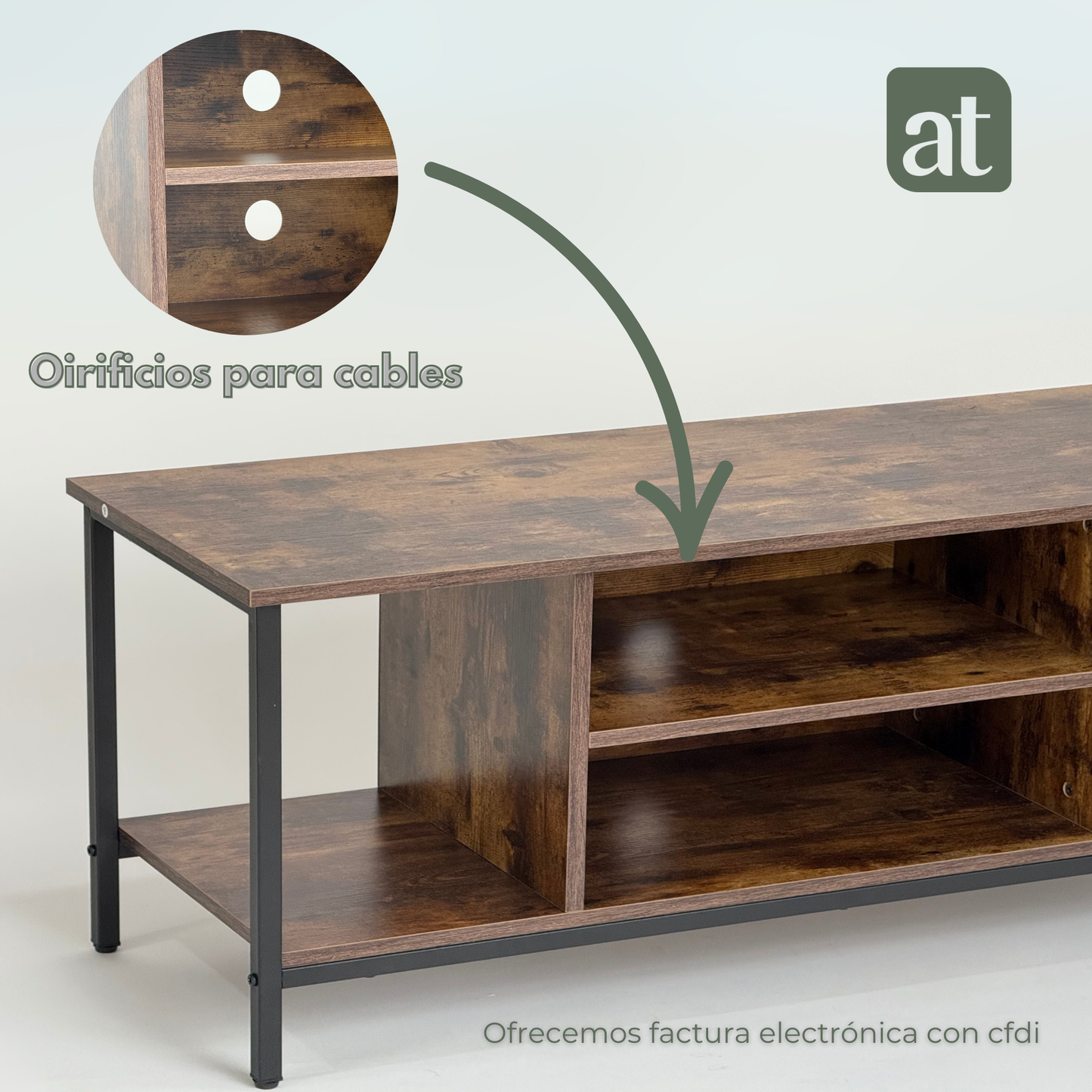Muebles para tv mesa madera y acero