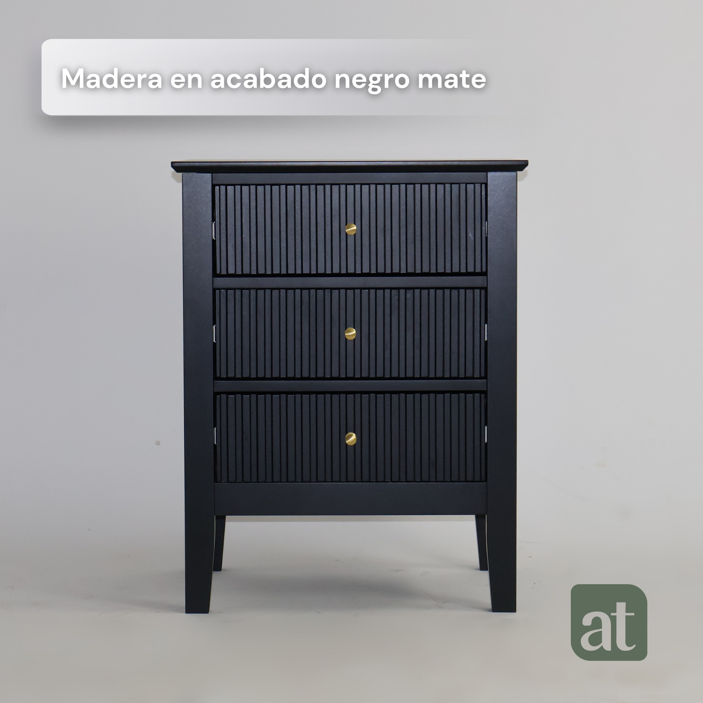 Buró Odette negro 3 cajones