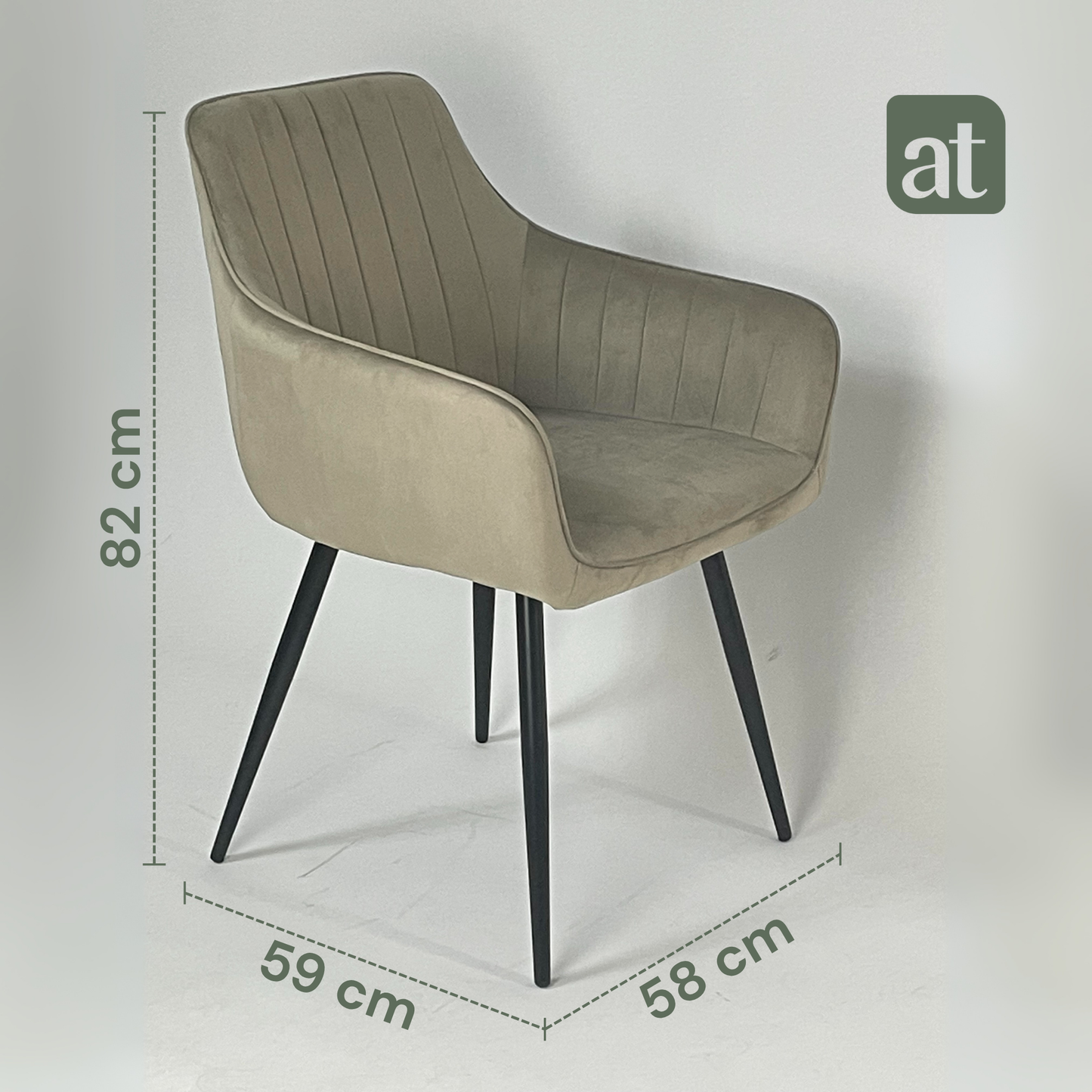Set de 2 sillas con brazo color beige