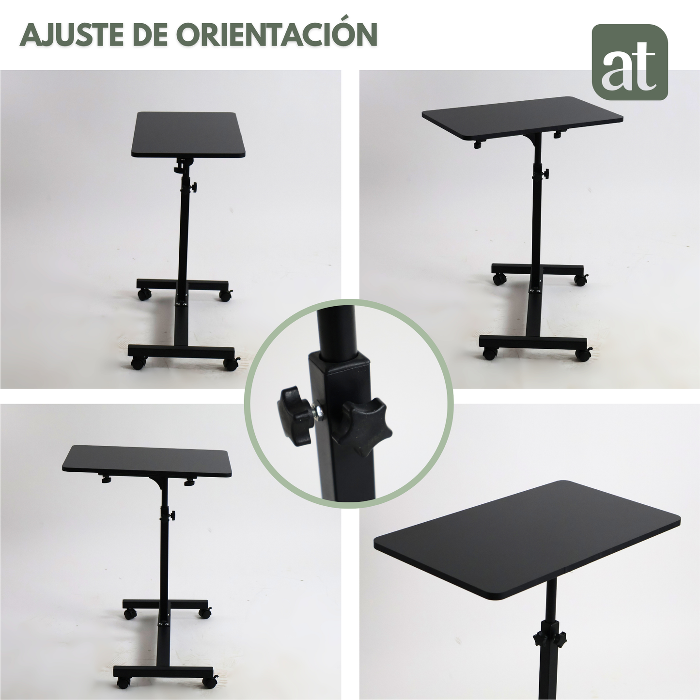 Mesa Auxiliar Ajustable con Ruedas