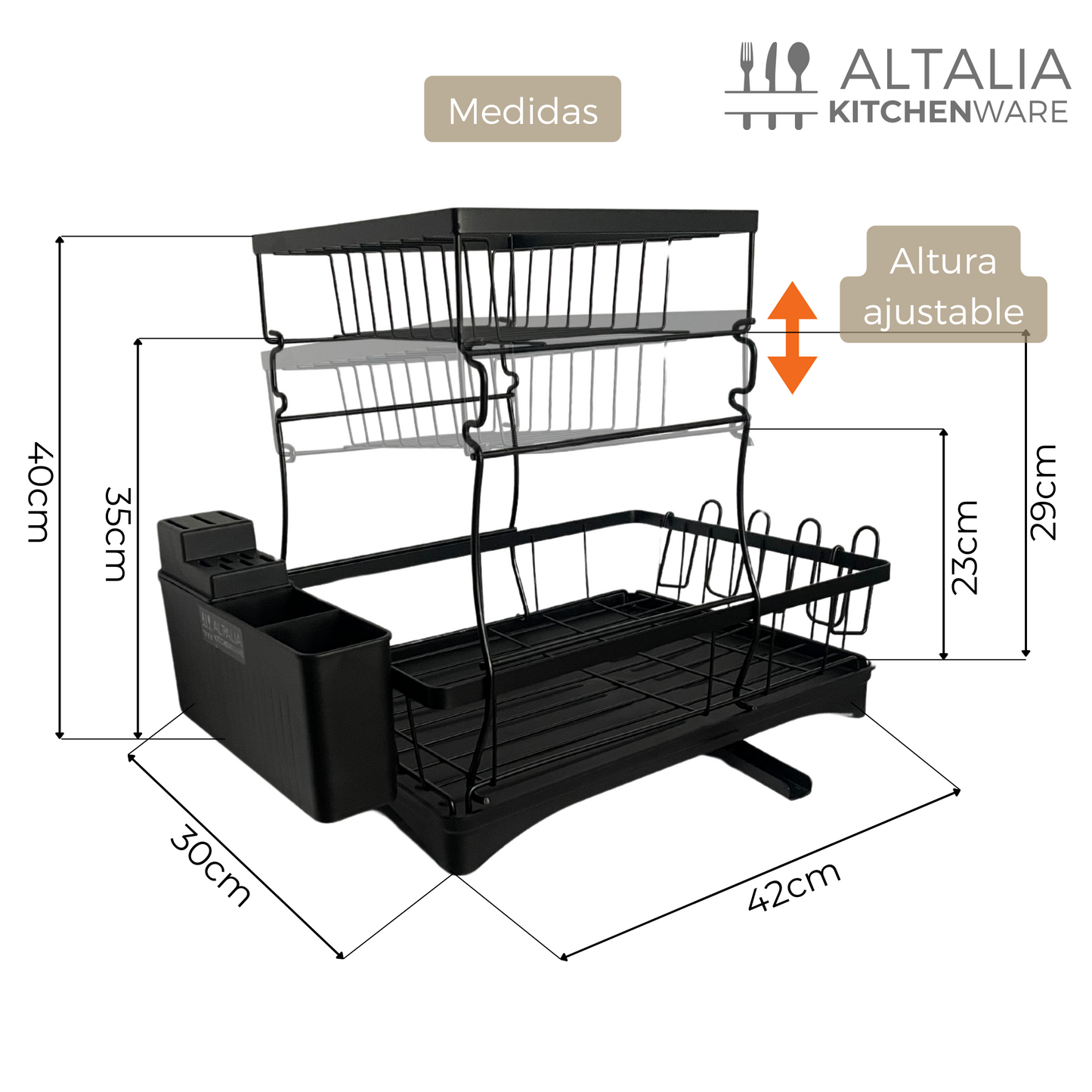 Escurridor de trastes Escurridor de Platos Dish Rack 2 Niveles