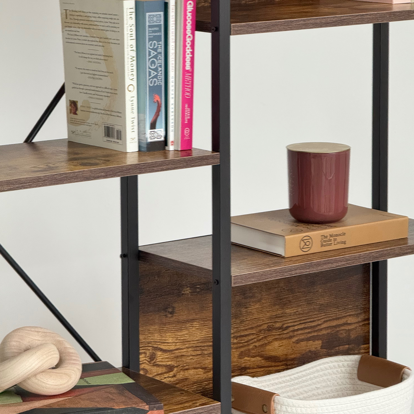 Librero grande con 3 secciones y 14 nichos de madera