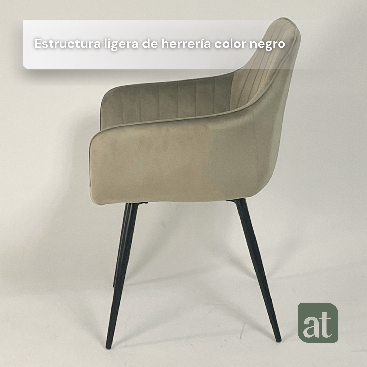 Set de 2 sillas con brazo color beige