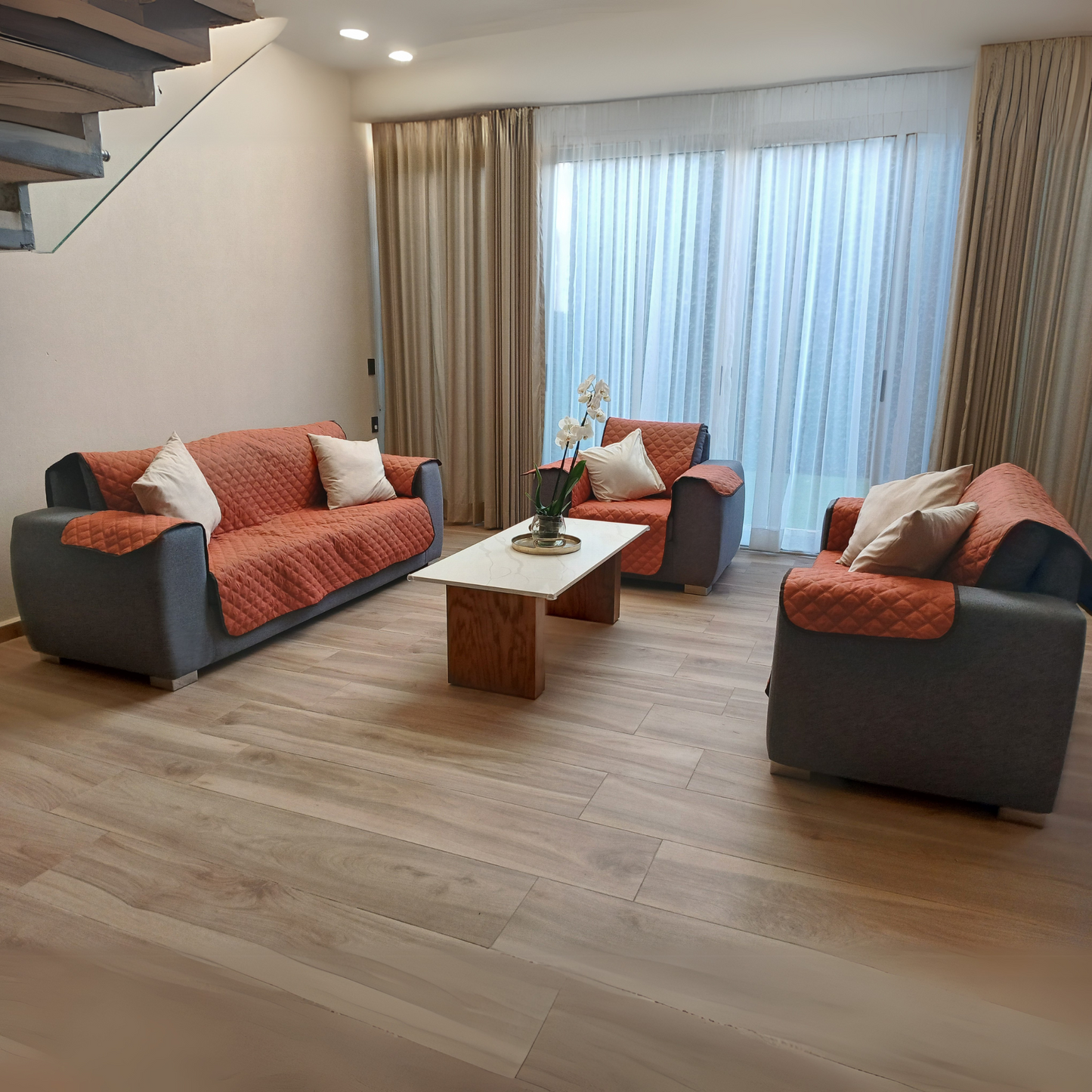 Juego de Cubre sillones Cubre Salas 3 Piezas Cubre Sofa