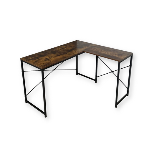 Escritorio en L de Madera esquinero minimalista (Café Oscuro)