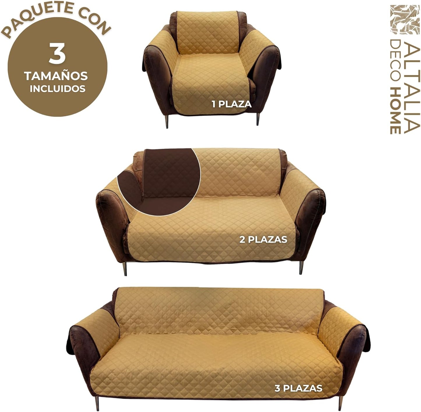 Juego de Cubre sillones Cubre Salas 3 Piezas Cubre Sofa