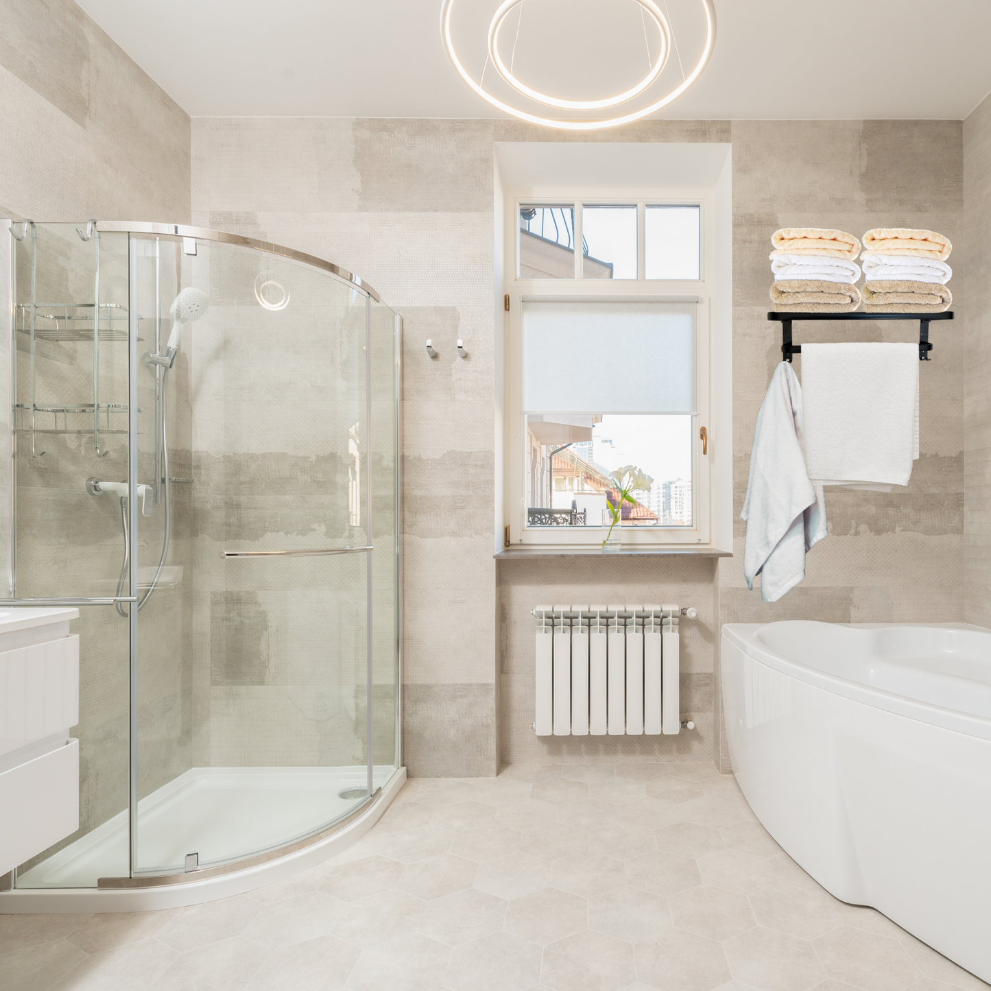 Toallero para baño Porta Toallas de Pared con repisa y Ganchos