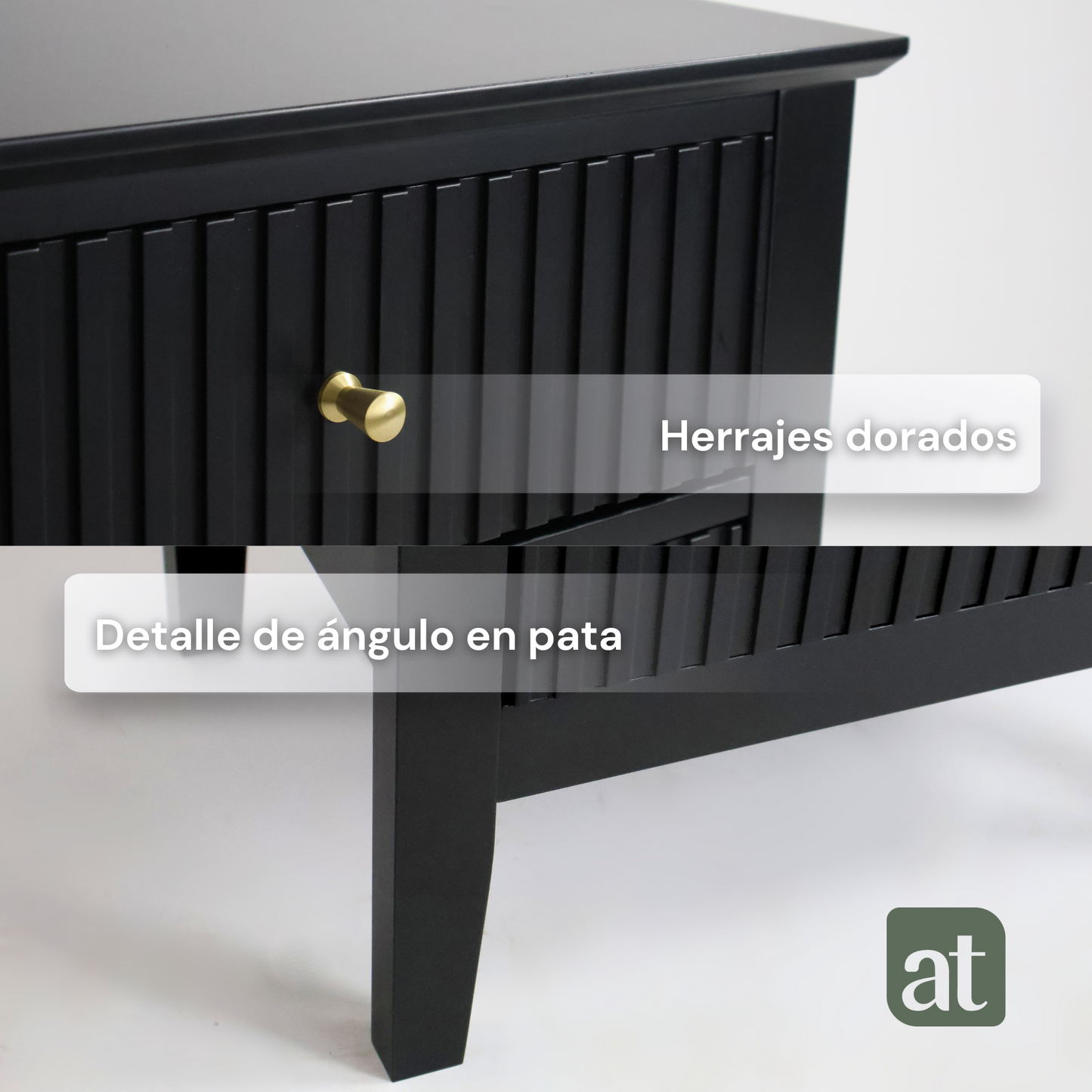 Buró Odette negro 3 cajones