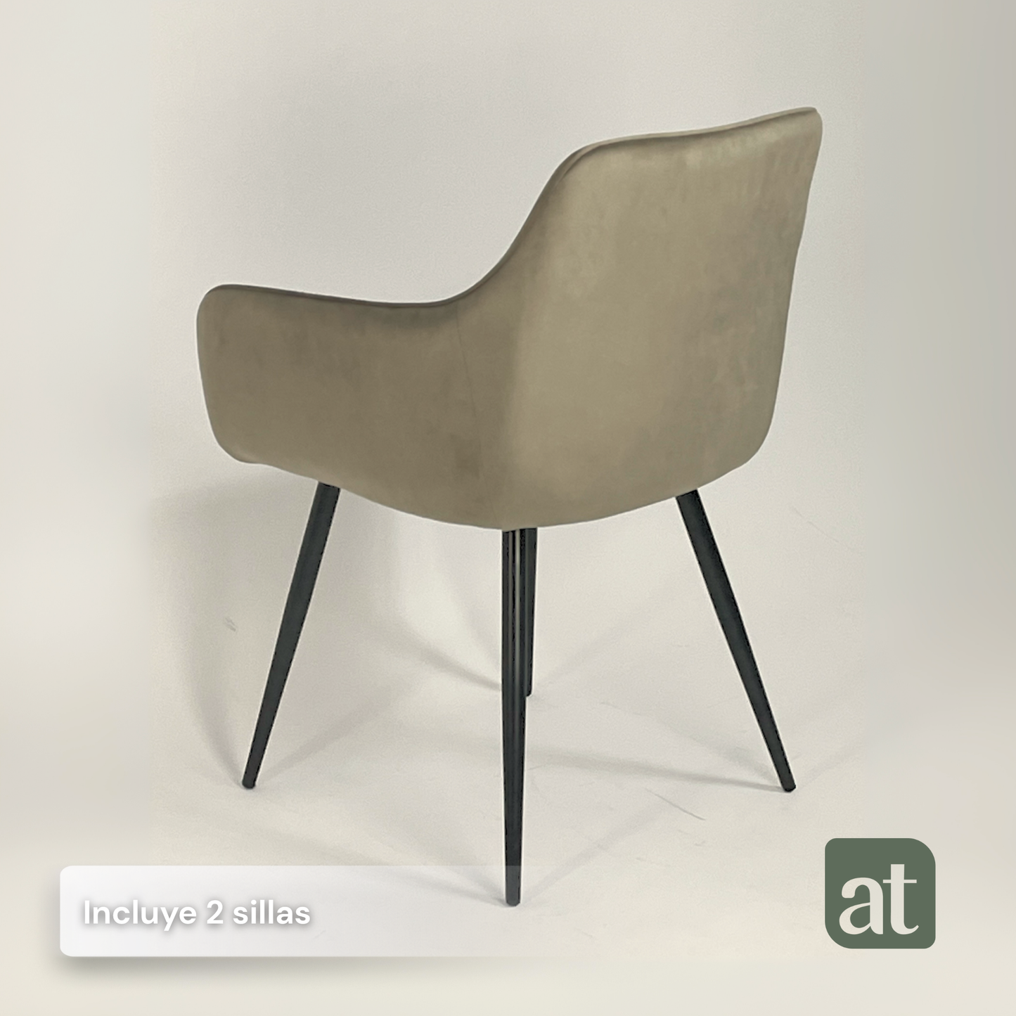 Set de 2 sillas con brazo color beige