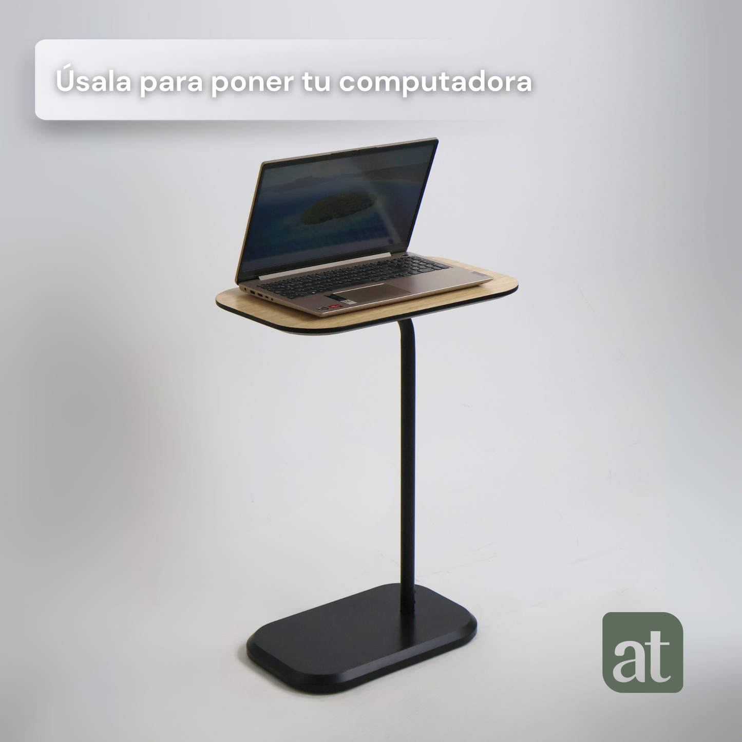 Mesa Auxiliar Minimalista para Sala Cama sofá - Mesa Lateral negro-natural