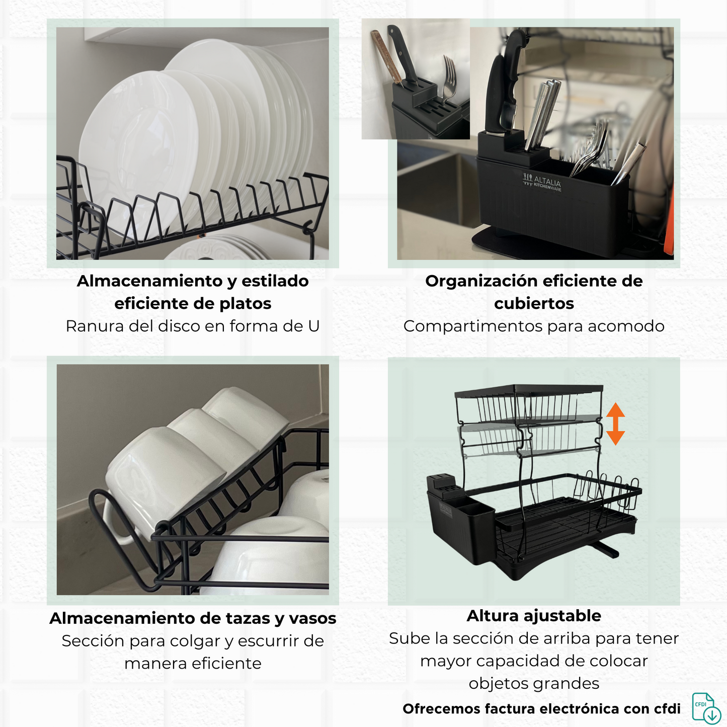 Escurridor de trastes Escurridor de Platos Dish Rack 2 Niveles