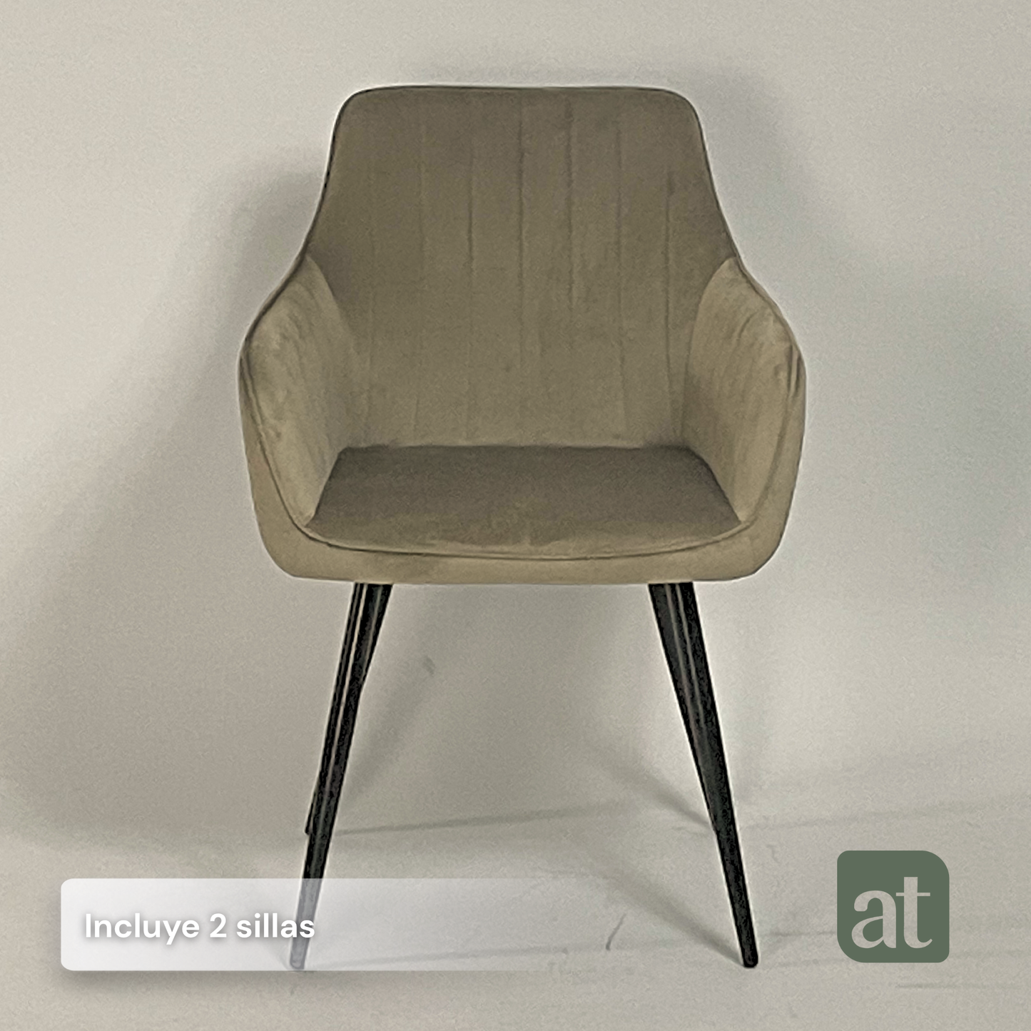 Set de 2 sillas con brazo color beige