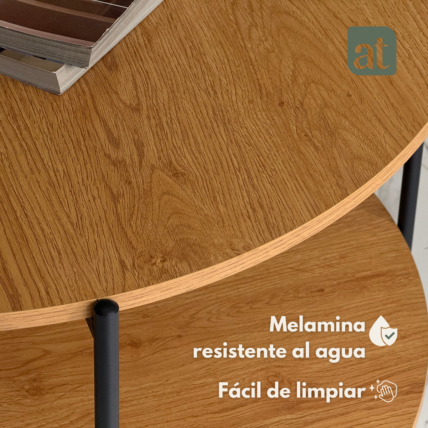Set de 2 mesas de centro de madera color haya