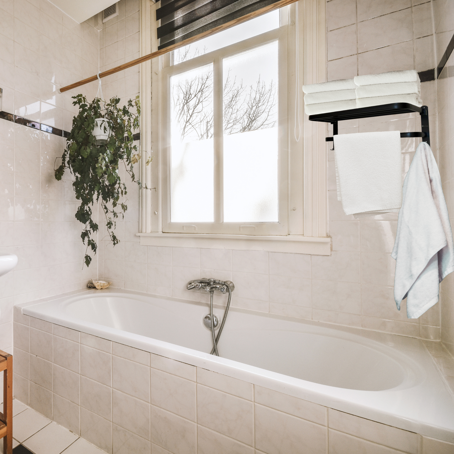 Toallero para baño Porta Toallas de Pared con repisa y Ganchos
