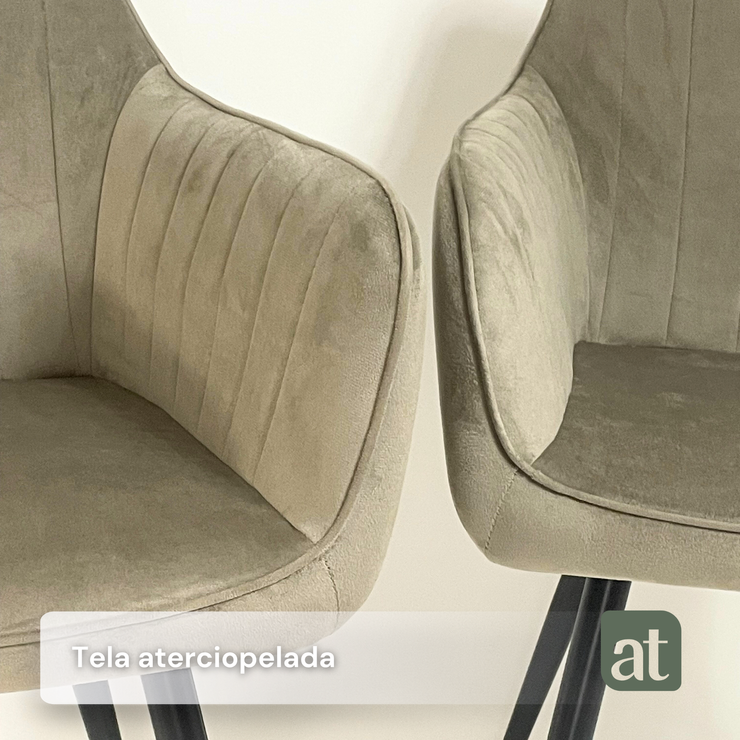 Set de 2 sillas con brazo color beige