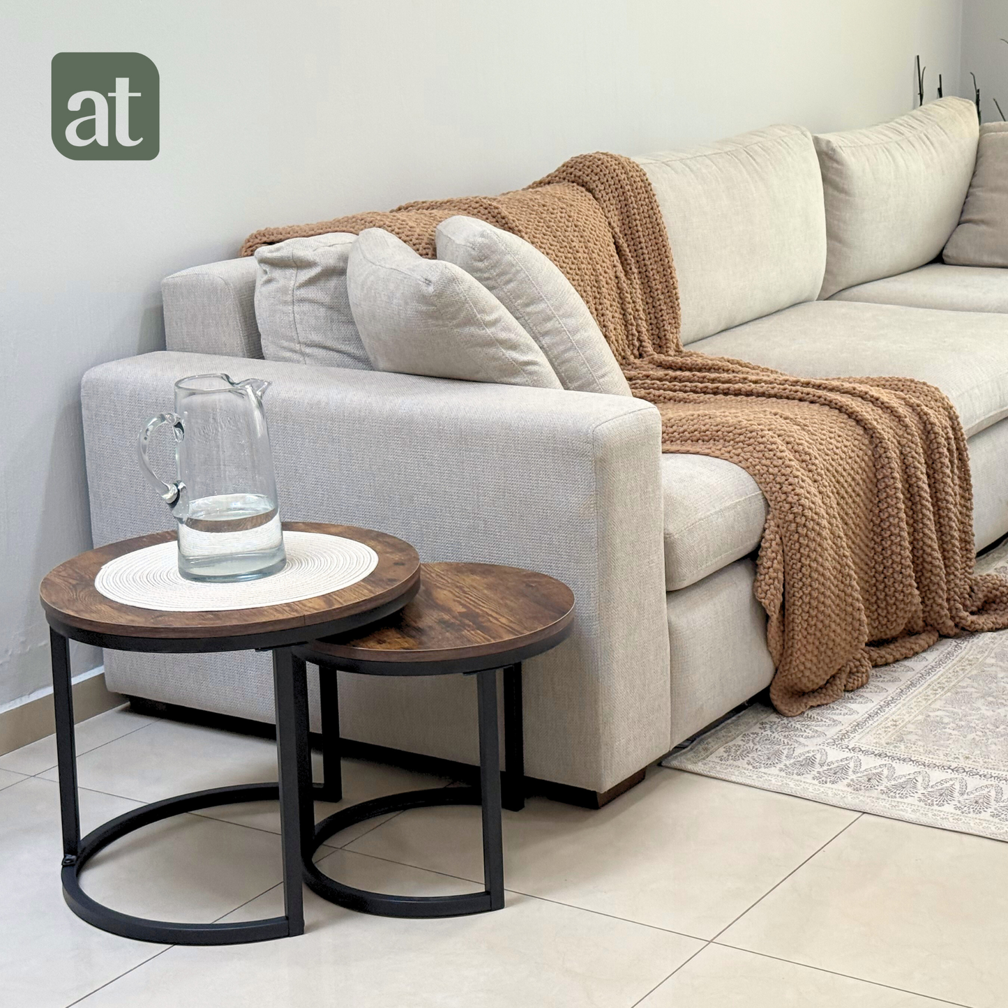 Set de 2 mesas auxiliares mesa de centro