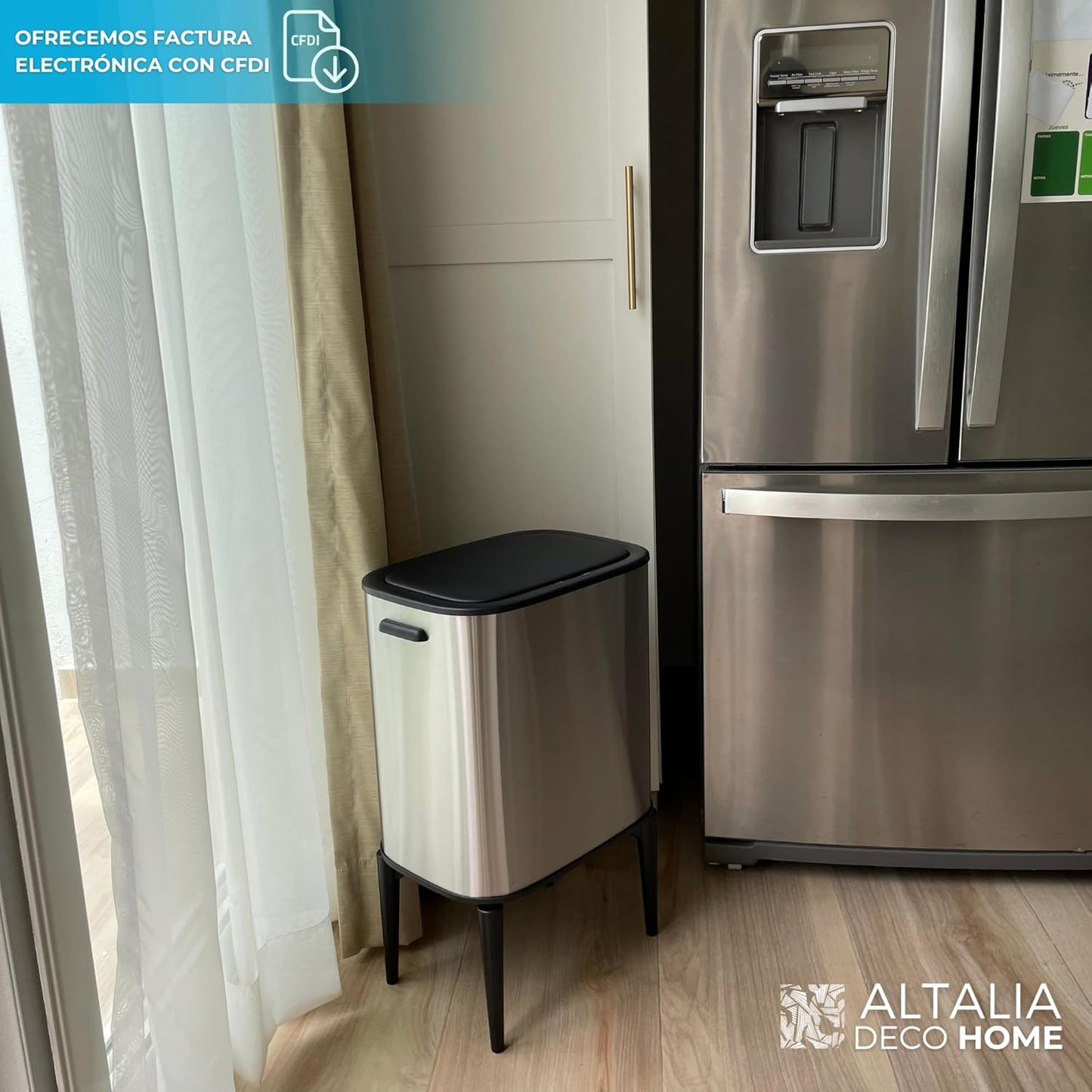Bote de Basura Inteligente con Sensor Smart trash 33lt elevado