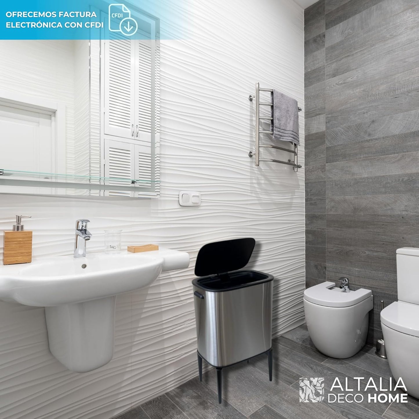 Bote de Basura Inteligente con Sensor Smart trash 33lt elevado