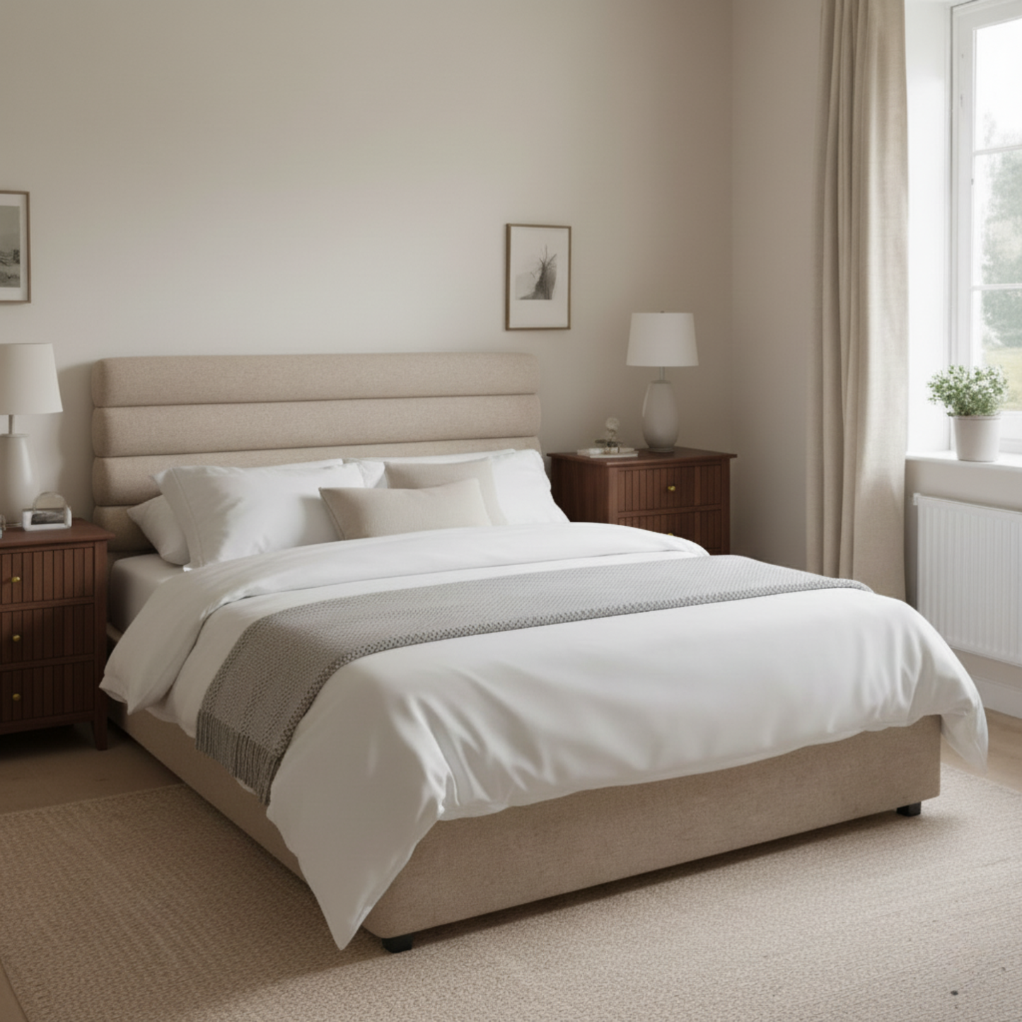 Base Cama con Cabecera Recamara Fácil Armado