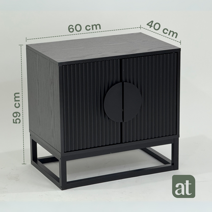 Buró 2 puertas para recámara de madera - negro