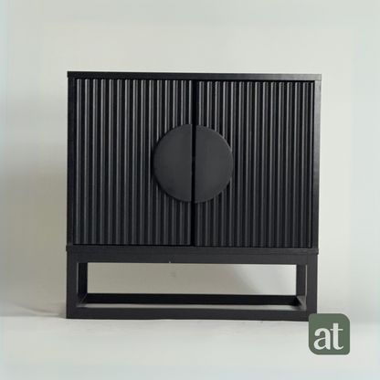 Buró 2 puertas para recámara de madera - negro